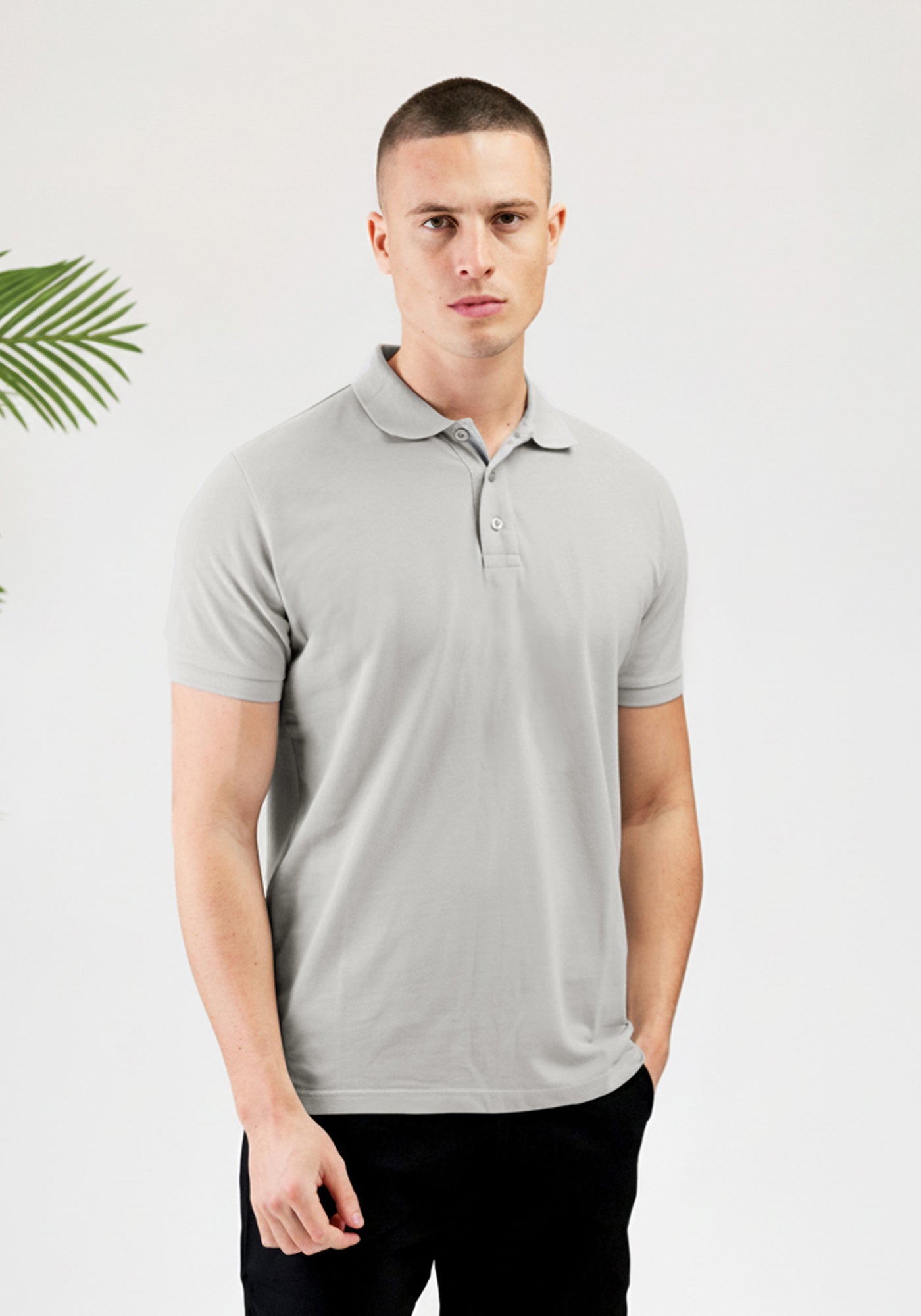 Cotton District BUTTON POLO GREY