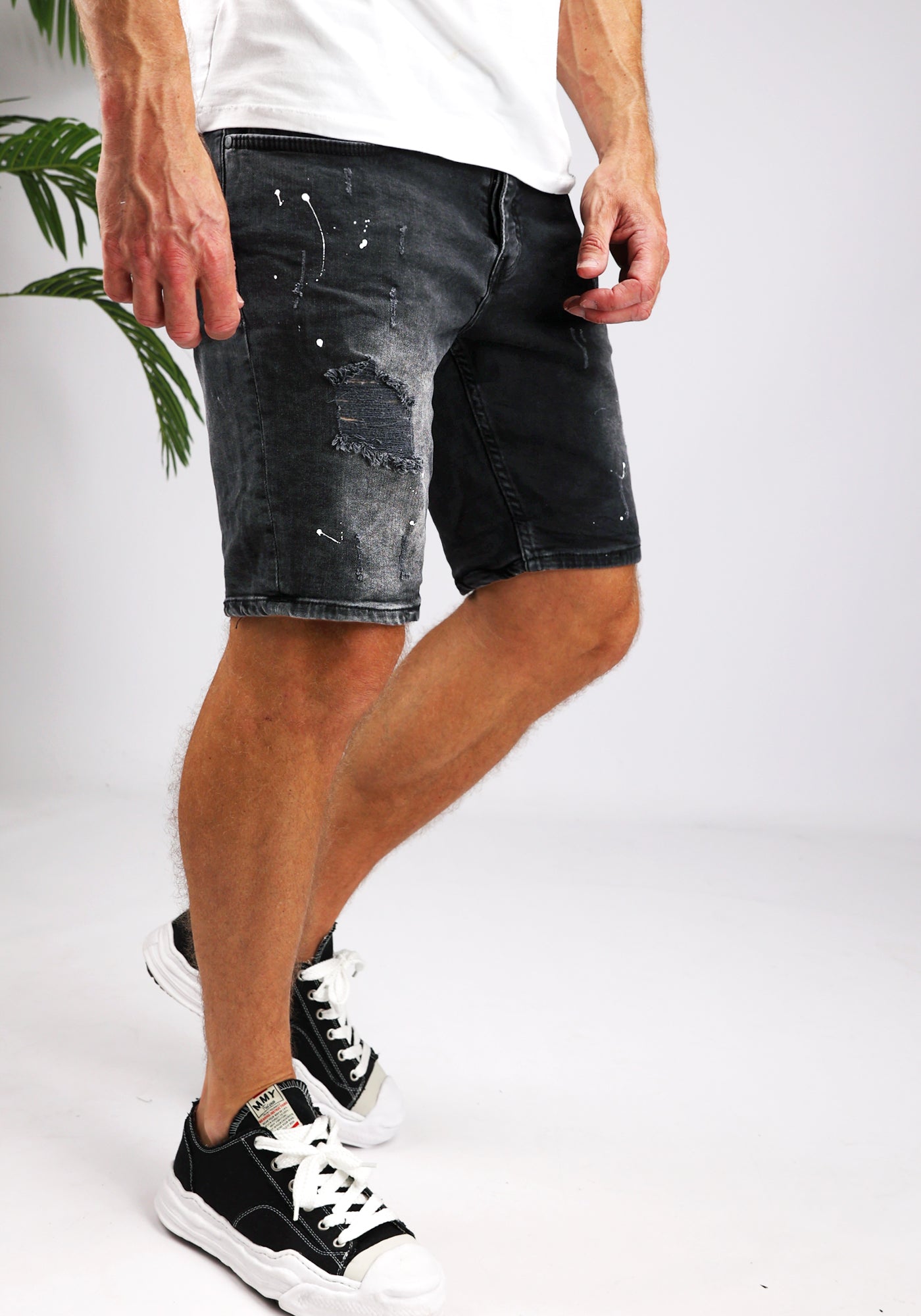 Cotton District CAN DENIM SHORTS DARK GREY