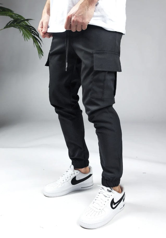 Cotton District CARGO PANTS BLACK BLACK