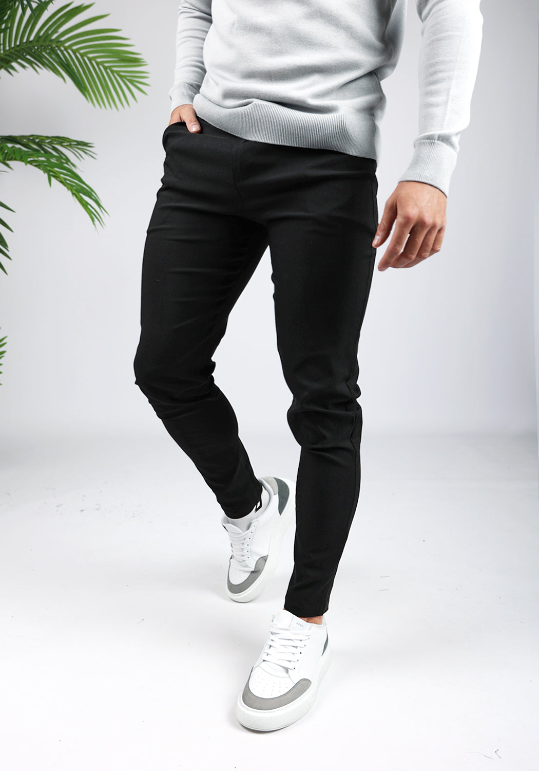 Cotton District CHINO LONG BLACK