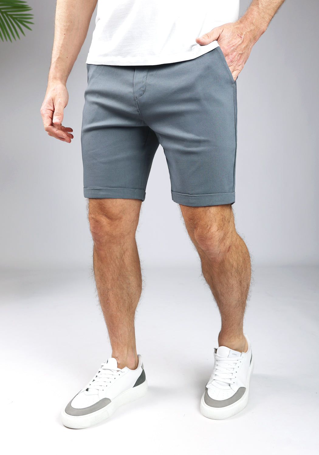 Cotton District CHINO SHORTS ANTHRACITE