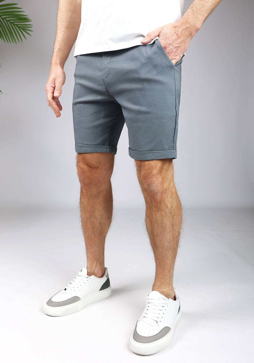 Cotton District CHINO SHORTS ANTHRACITE