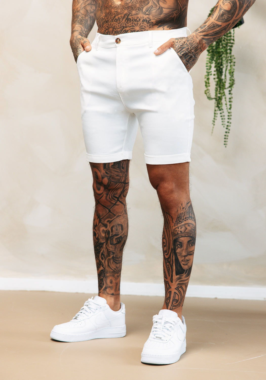 Cotton District CHINO SHORTS WHITE