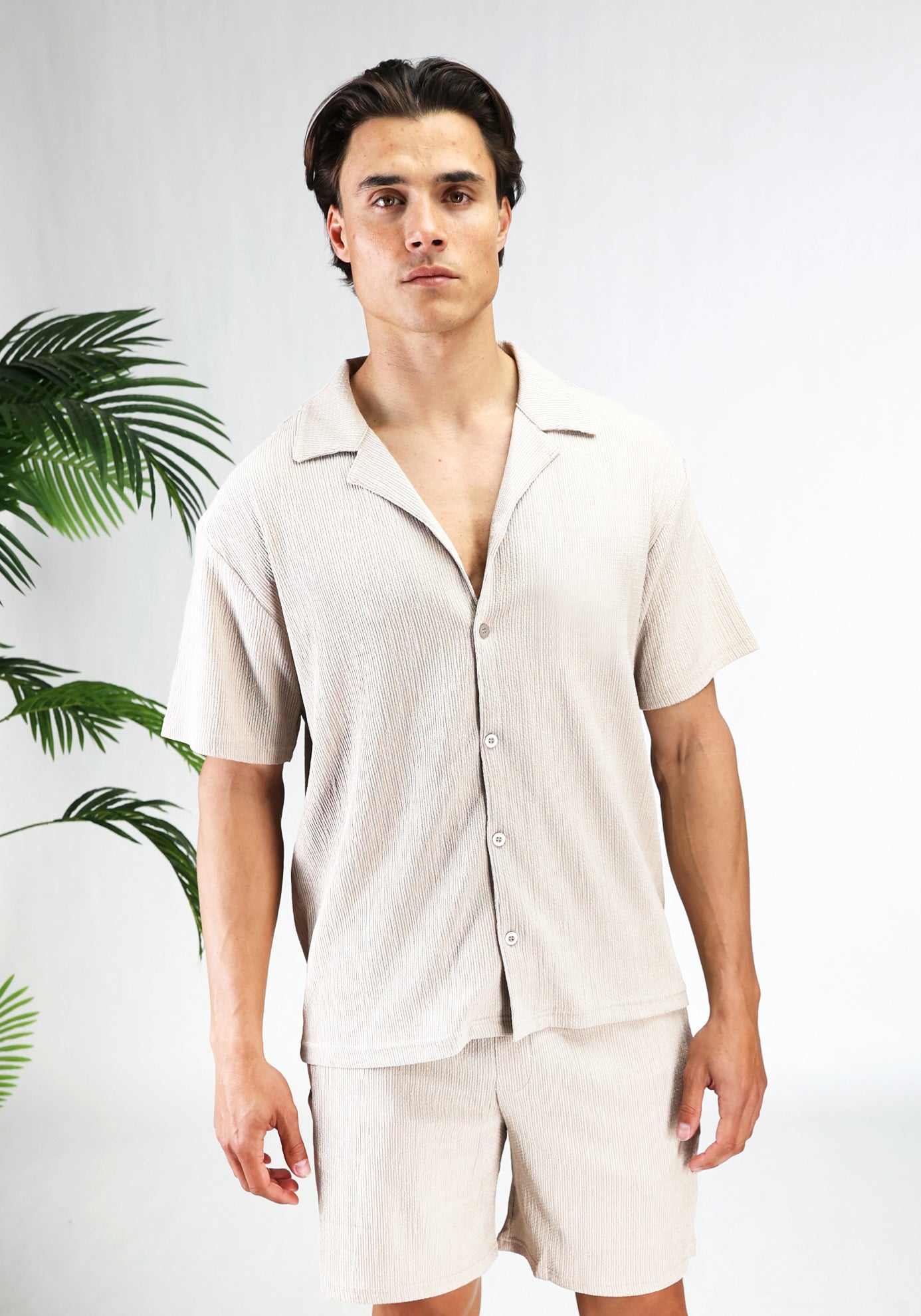 Cotton District COTTON RIBBED SUMMER SET STONE