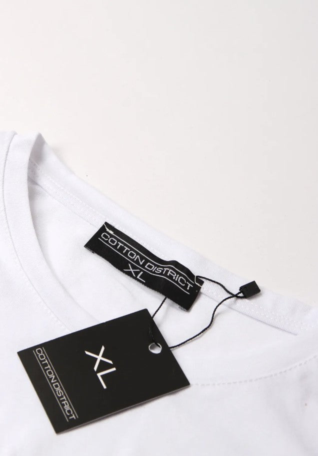 Cotton District COTTON SIGNATURE T-SHIRT WHITE/BLACK