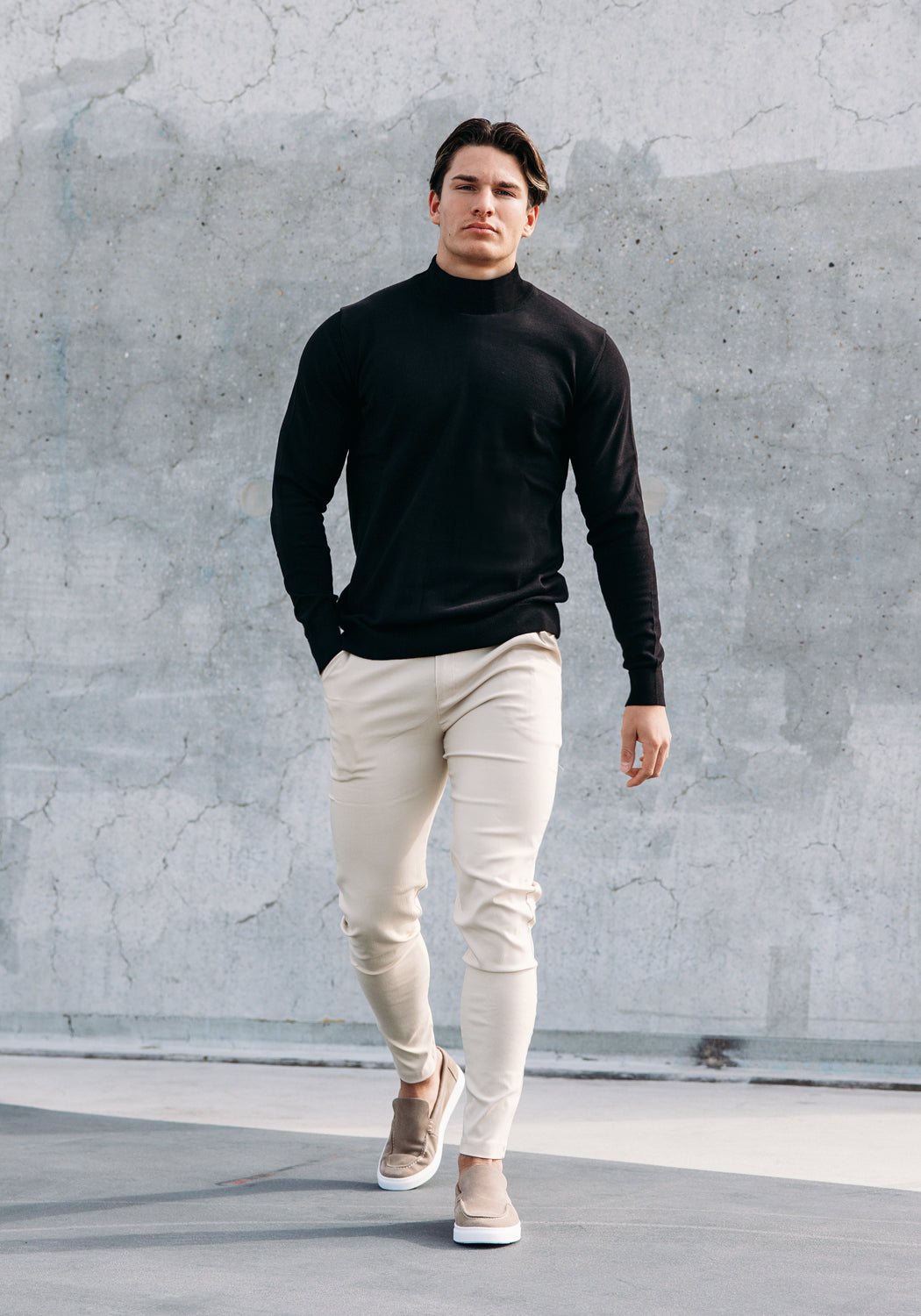 Cotton District COTTON TURTLENECK BLACK
