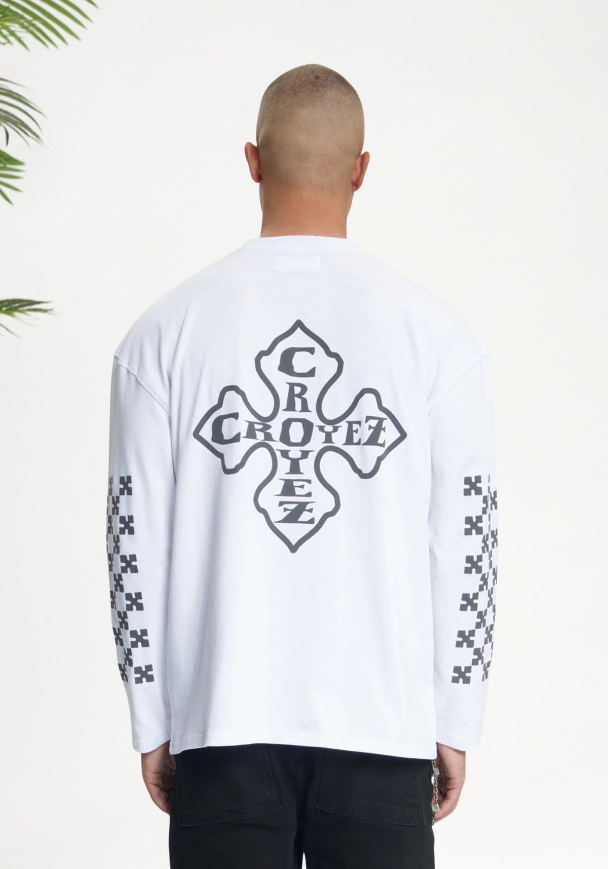 Cotton District CROYEZ CROSS LONGSLEEVE T-SHIRT Longsleeve WHITE