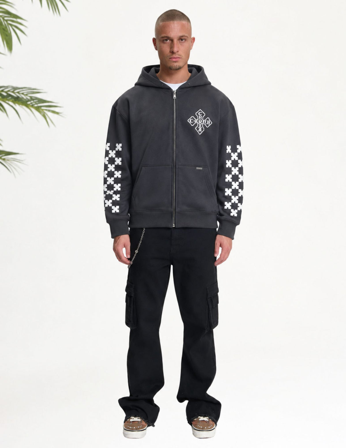 Cotton District CROYEZ CROSS ZIP HOODIE Hoodies ANTRA