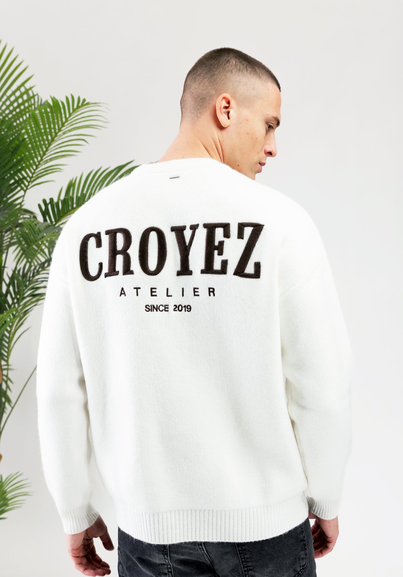 Cotton District CROYEZ GALLERY KNIT SWEATER OFF WHITE