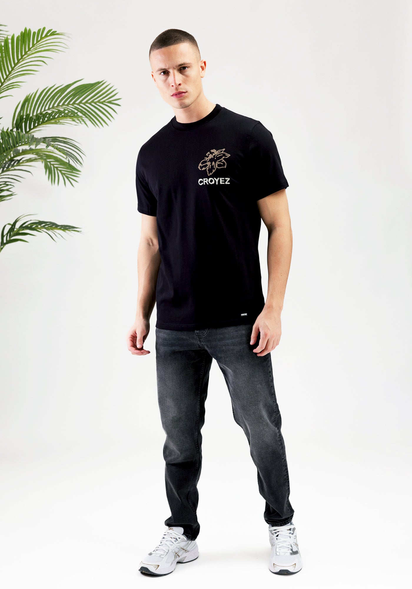 Cotton District CROYEZ GARDENER T-SHIRT BLACK