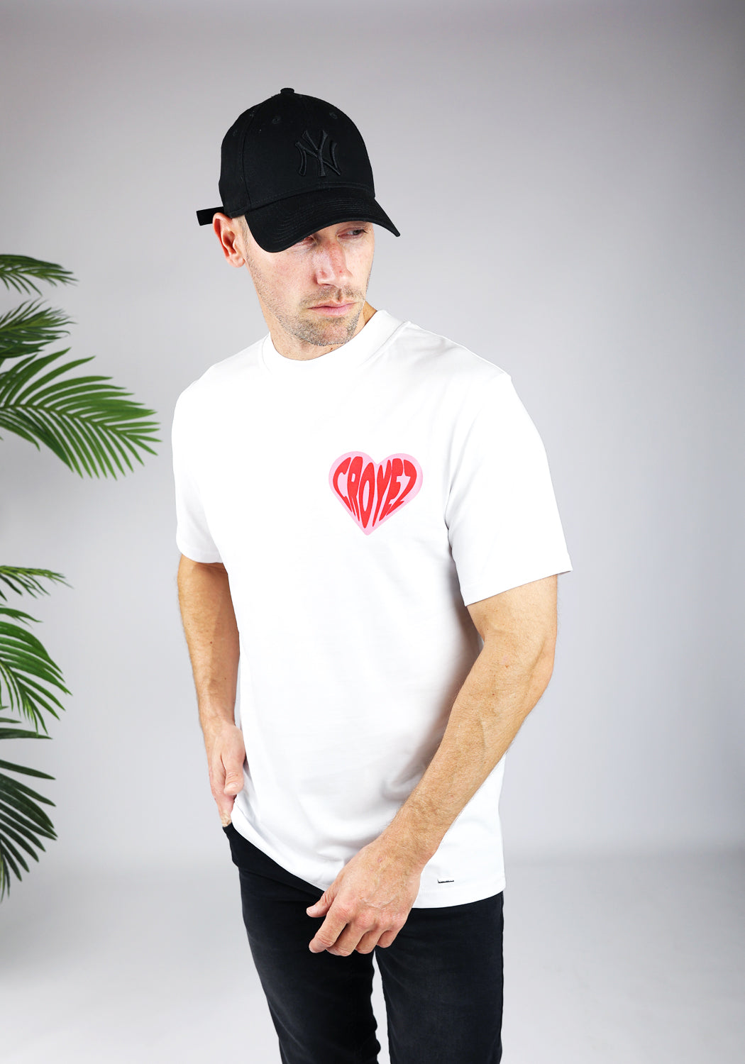 Cotton District CROYEZ PUFFED HEART T-SHIRT WHITE/RED