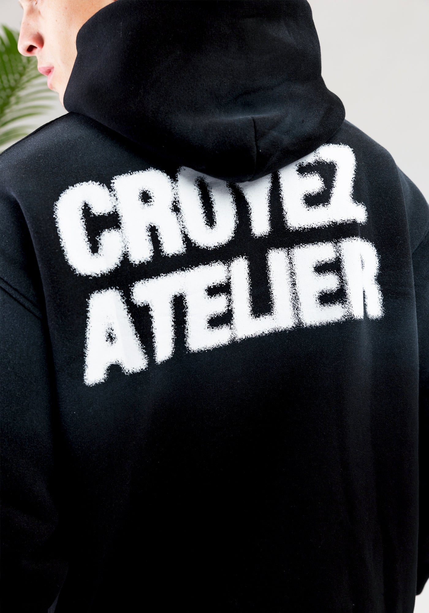 Cotton District CROYEZ SPRAYED ATELIER HOODIE BLACK