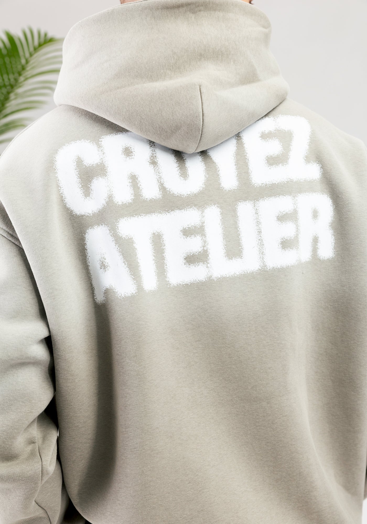 Cotton District CROYEZ SPRAYED ATELIER HOODIE DUSTY OLIVE