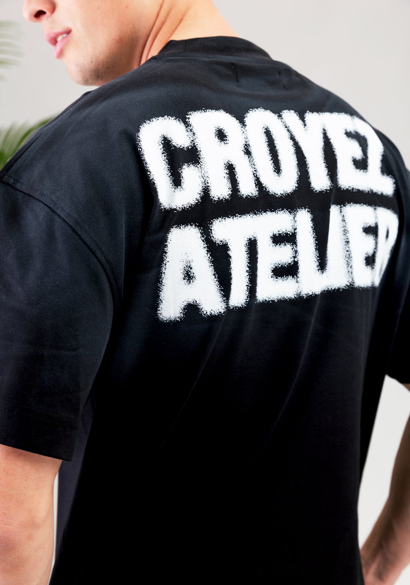 Cotton District CROYEZ SPRAYED ATELIER T-SHIRT T-Shirts BLACK