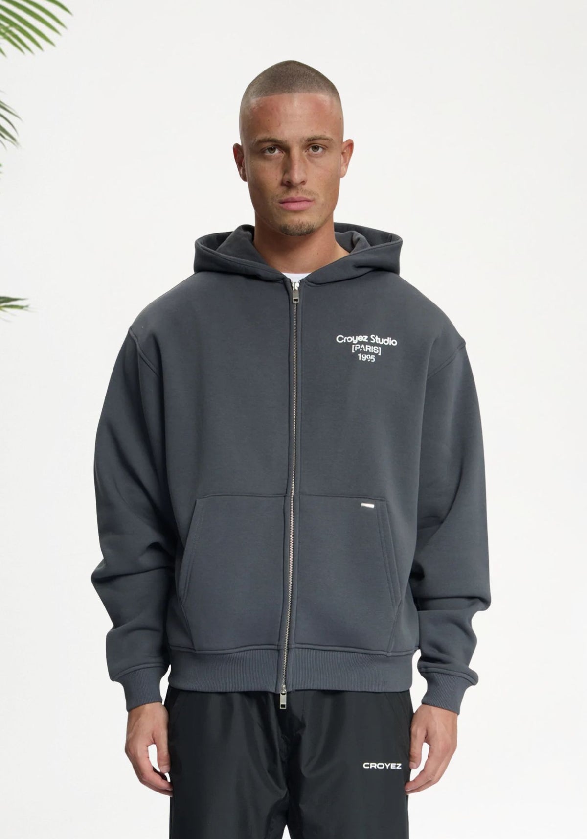 Cotton District CROYEZ STUDIO DAMAGED ZIP HOODIE Hoodies ANTRA