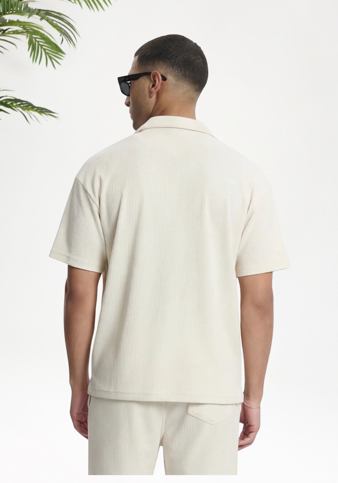 Cotton District Croyez Plisse Shirt T-Shirts OFF WHITE