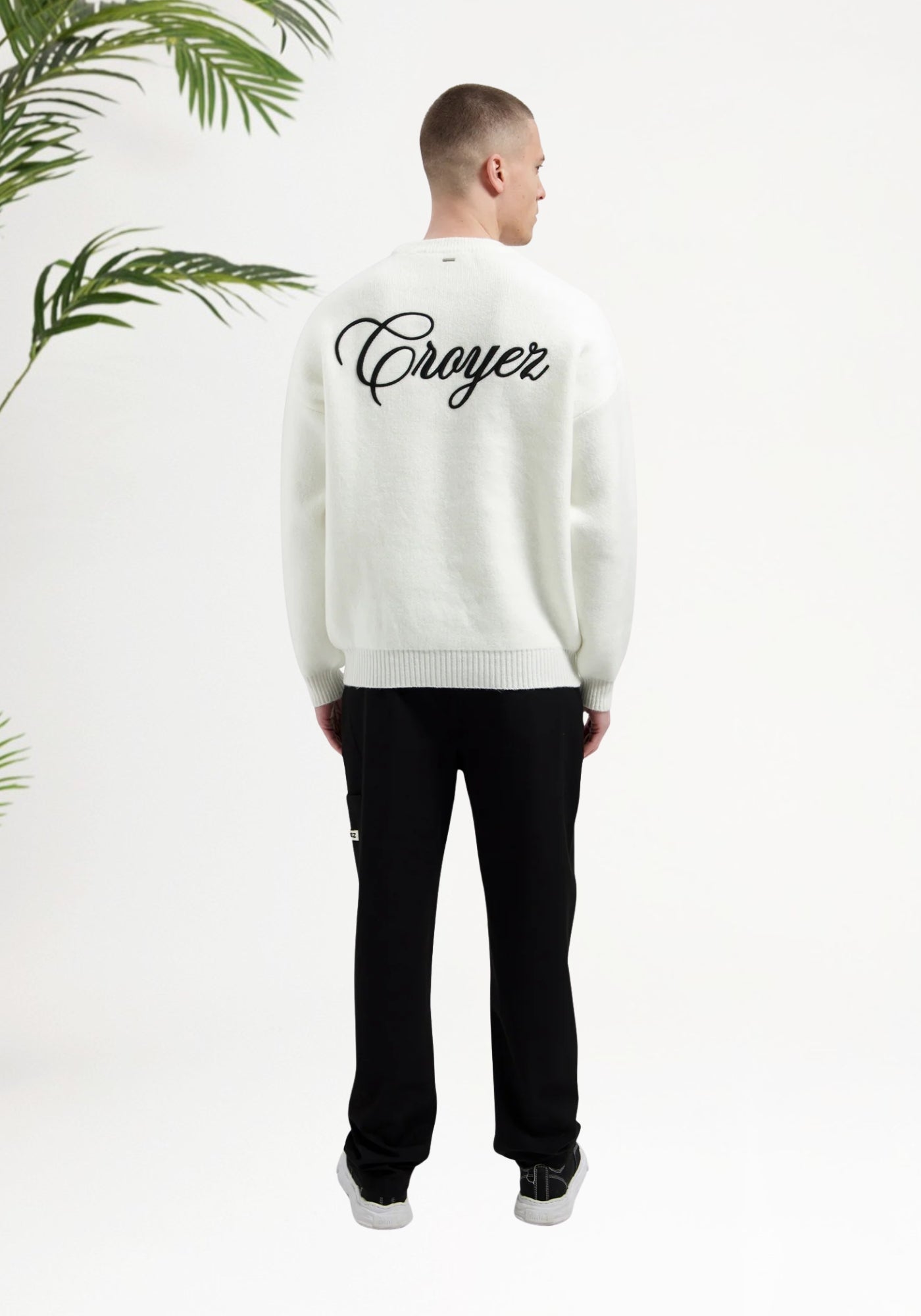 Cotton District Croyez Script Knit Sweater Sweaters OFF WHITE