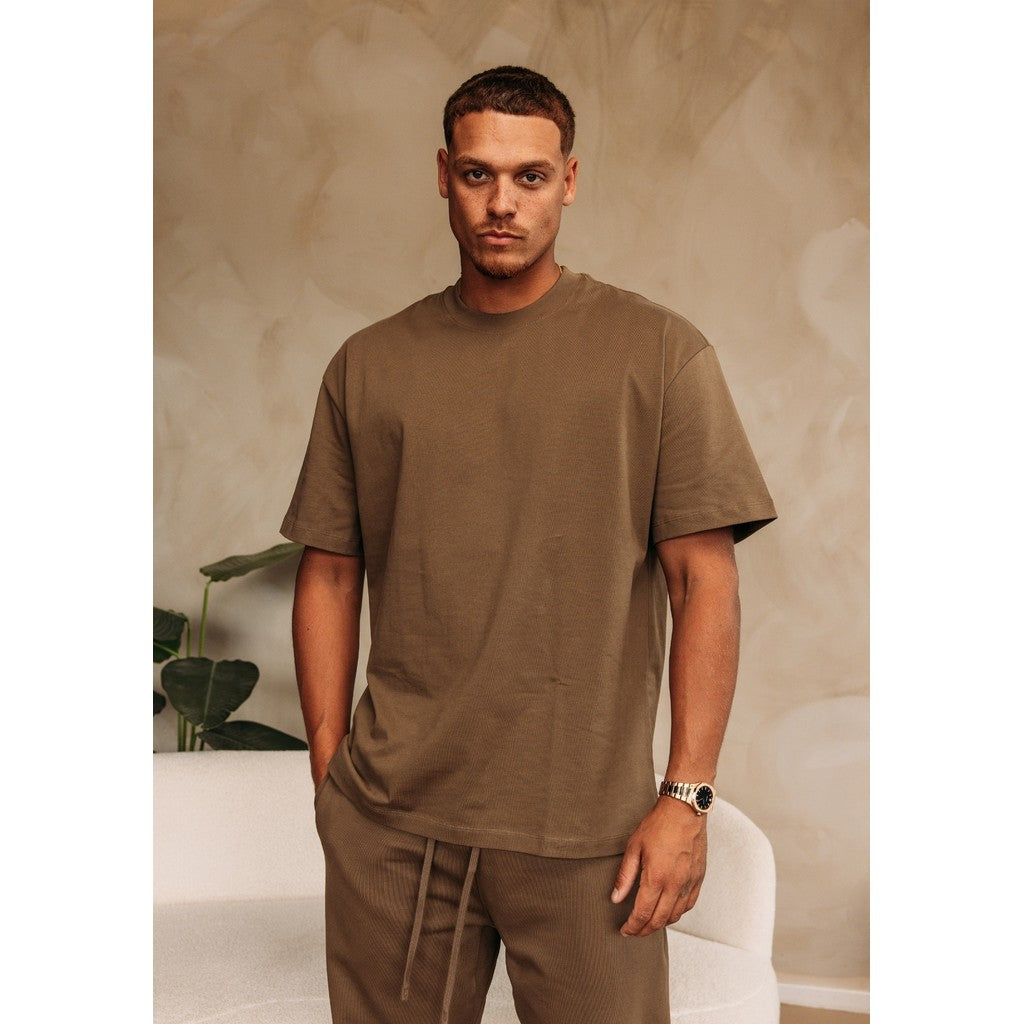 Cotton District ESSENTIAL HEAVY COTTON T-SHIRT T-Shirts BROWN