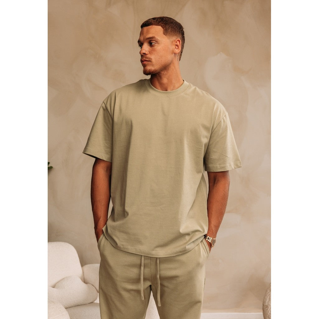 Cotton District ESSENTIAL HEAVY COTTON T-SHIRT T-Shirts KHAKI GREEN