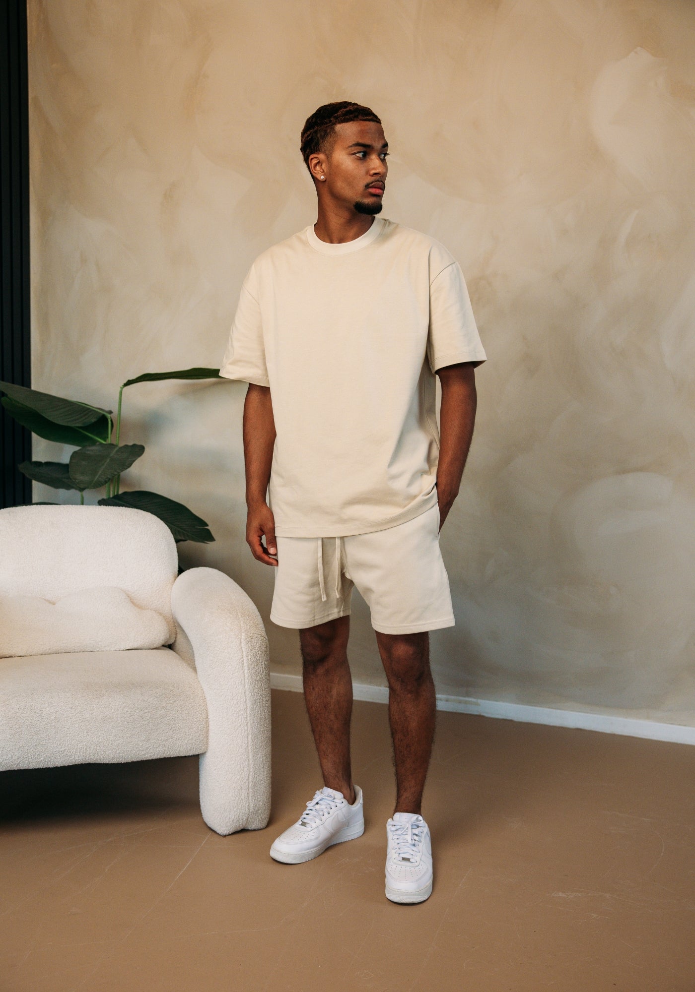 Cotton District ESSENTIAL SHORTS Shorts BEIGE