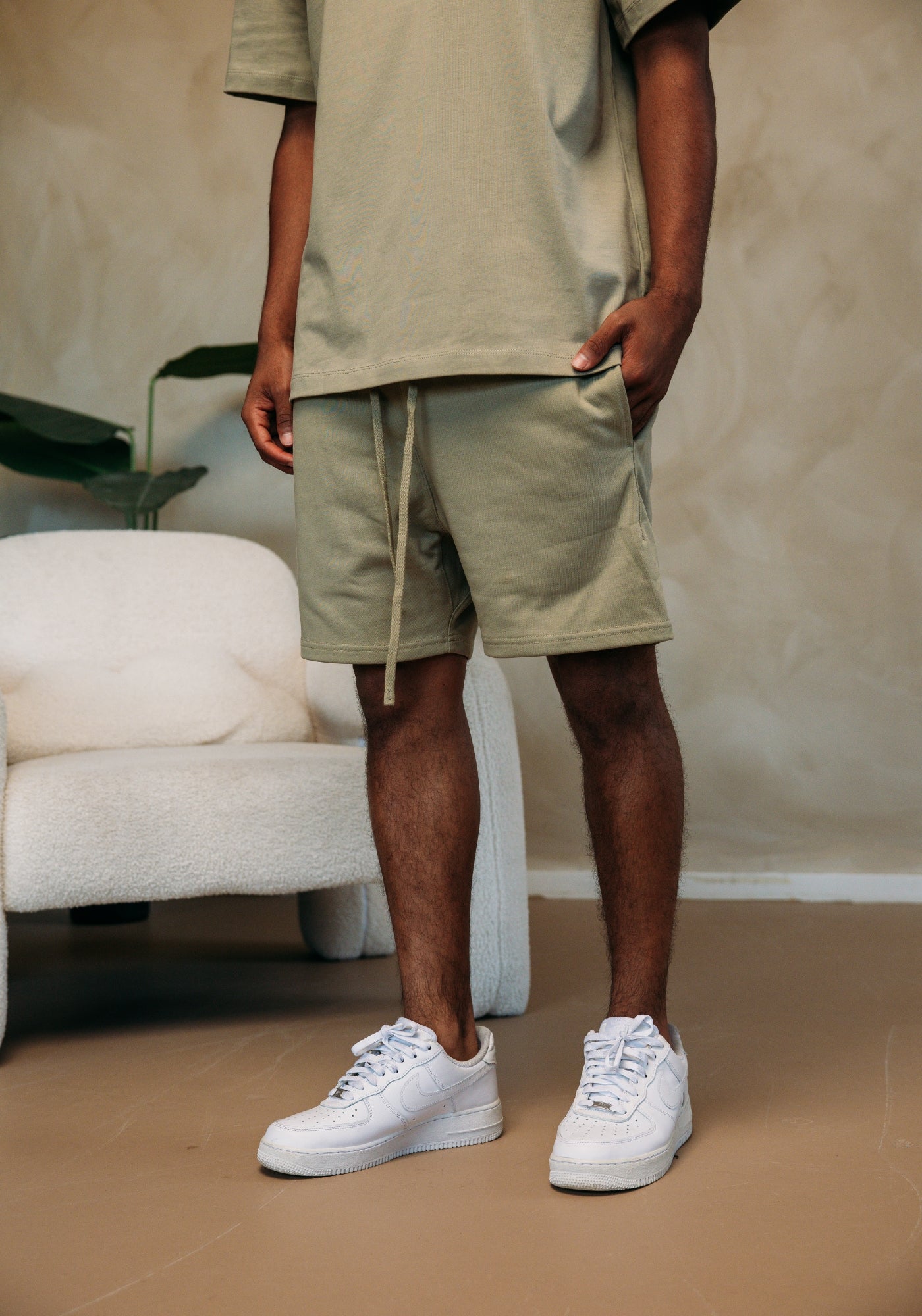 Cotton District ESSENTIAL SHORTS Shorts KHAKI GREEN