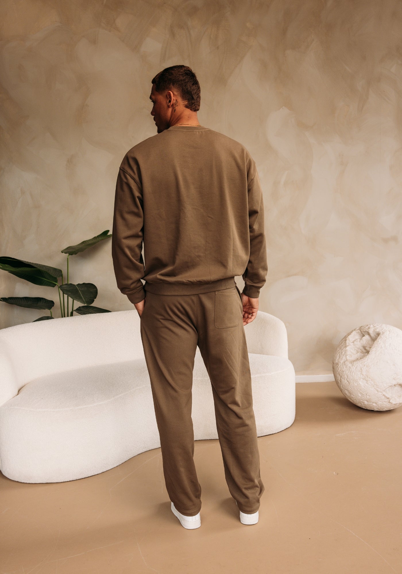 Cotton District ESSENTIAL SWEATER Sets BROWN