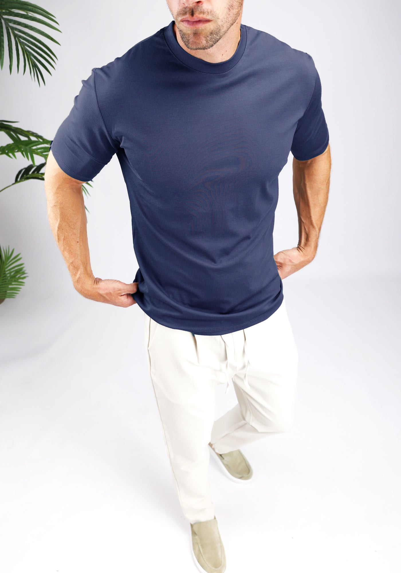 Cotton District GLOSS T-SHIRT T-Shirts NAVY