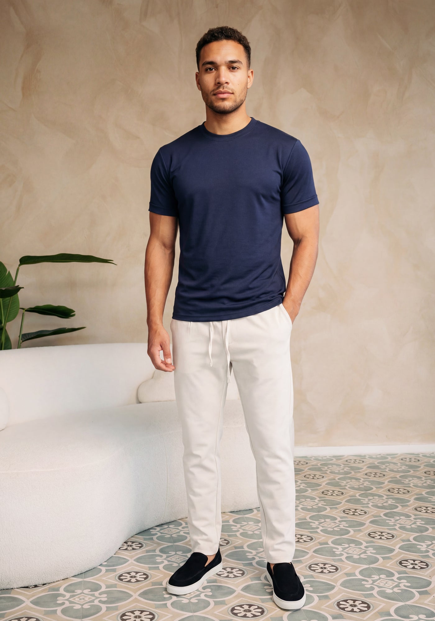 Cotton District GLOSS T-SHIRT T-Shirts NAVY
