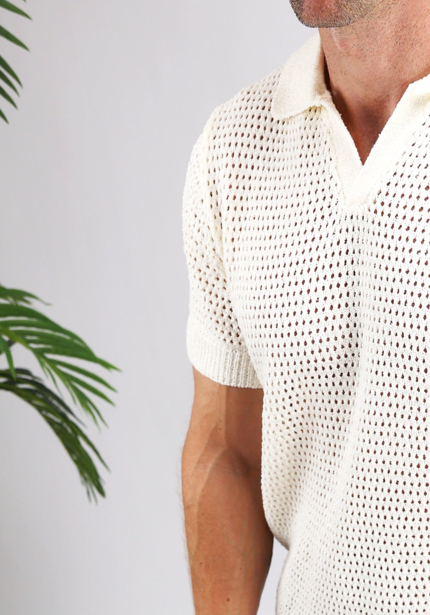 Cotton District HEAVY KNIT POLO T-Shirts OFF WHITE