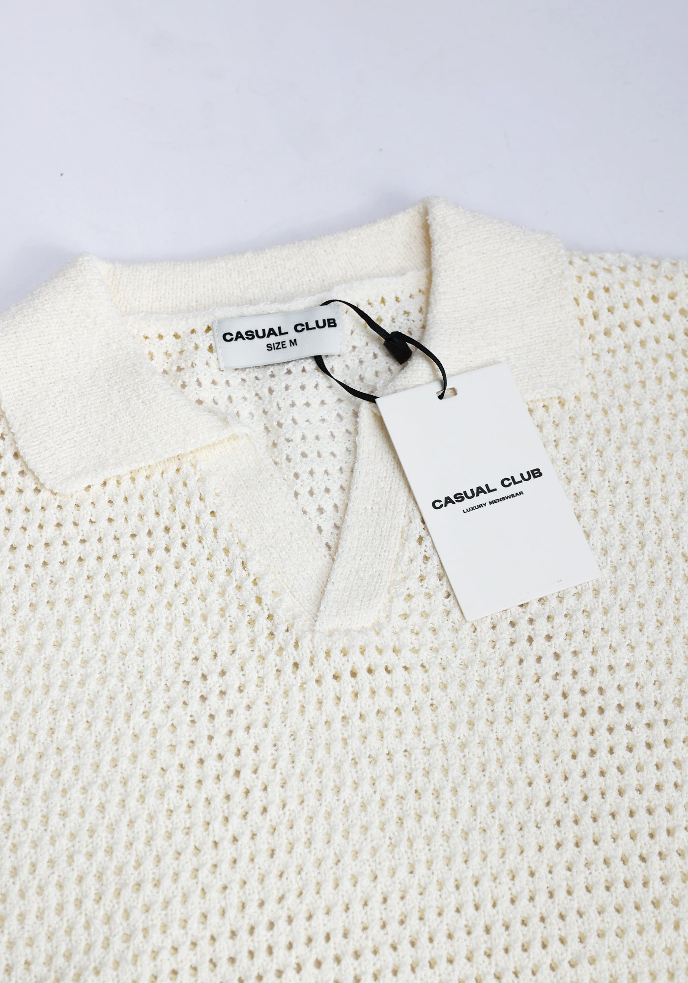 Cotton District HEAVY KNIT POLO T-Shirts OFF WHITE