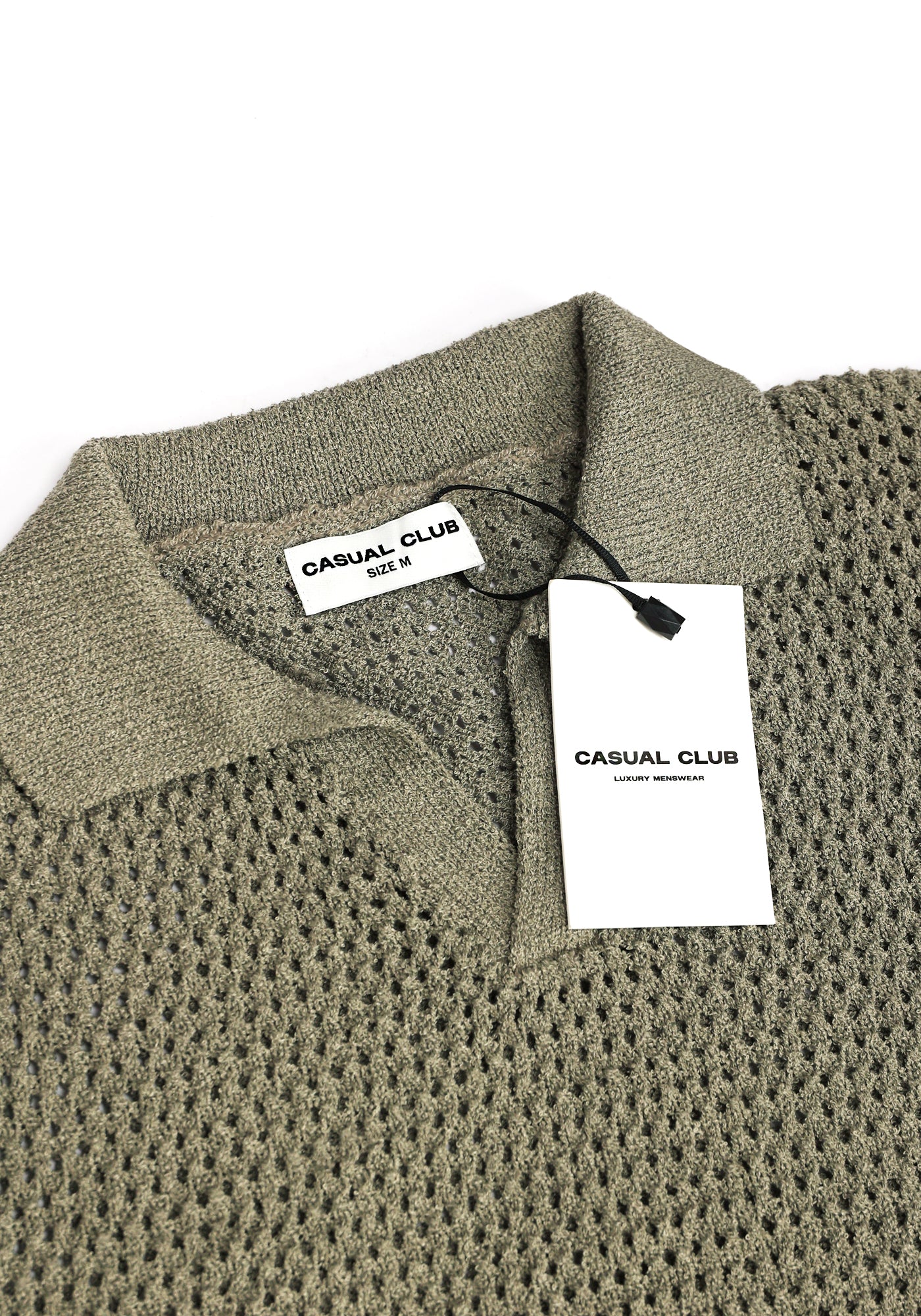 Cotton District HEAVY KNIT POLO T-Shirts OLIVE
