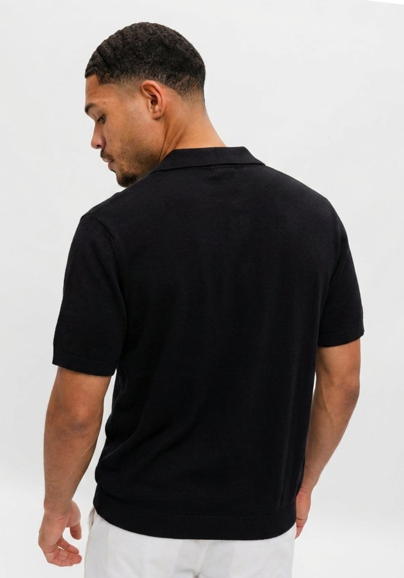 Cotton District KNITTED VEST T-Shirts BLACK