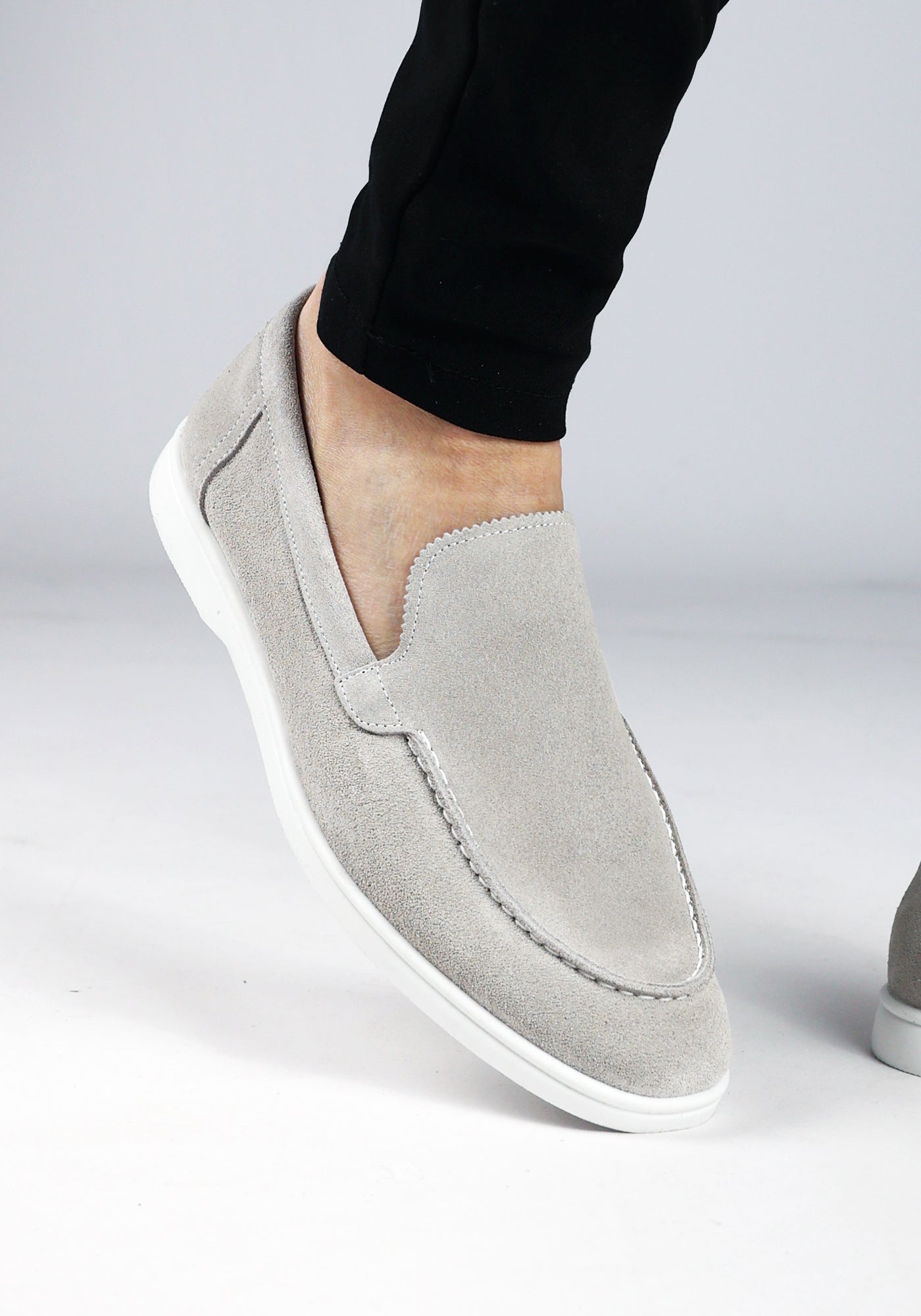 Cotton District LOAFERS SUEDE LOW GREY