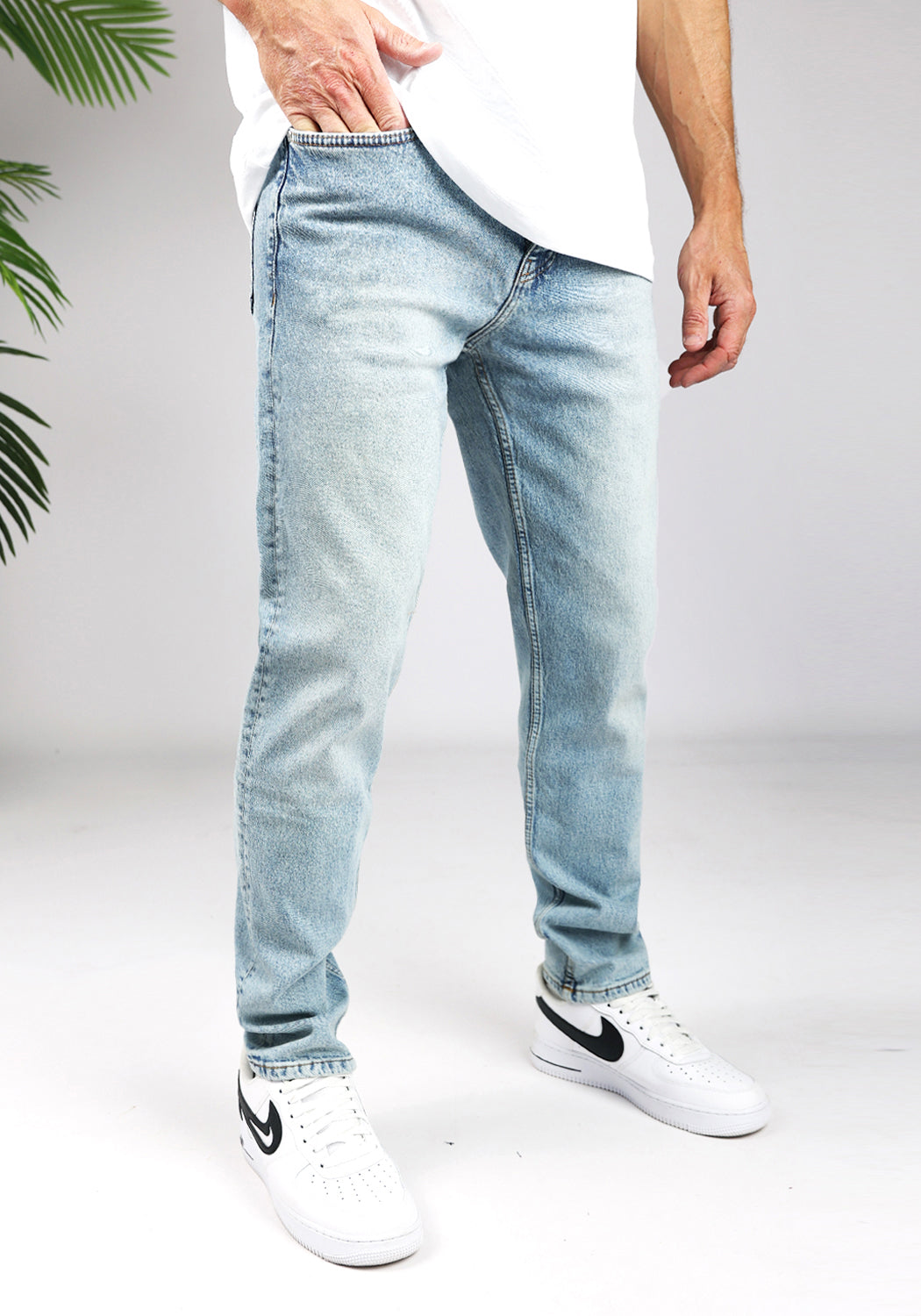 Cotton District LONG LOOSE FIT JEANS FROST BLUE