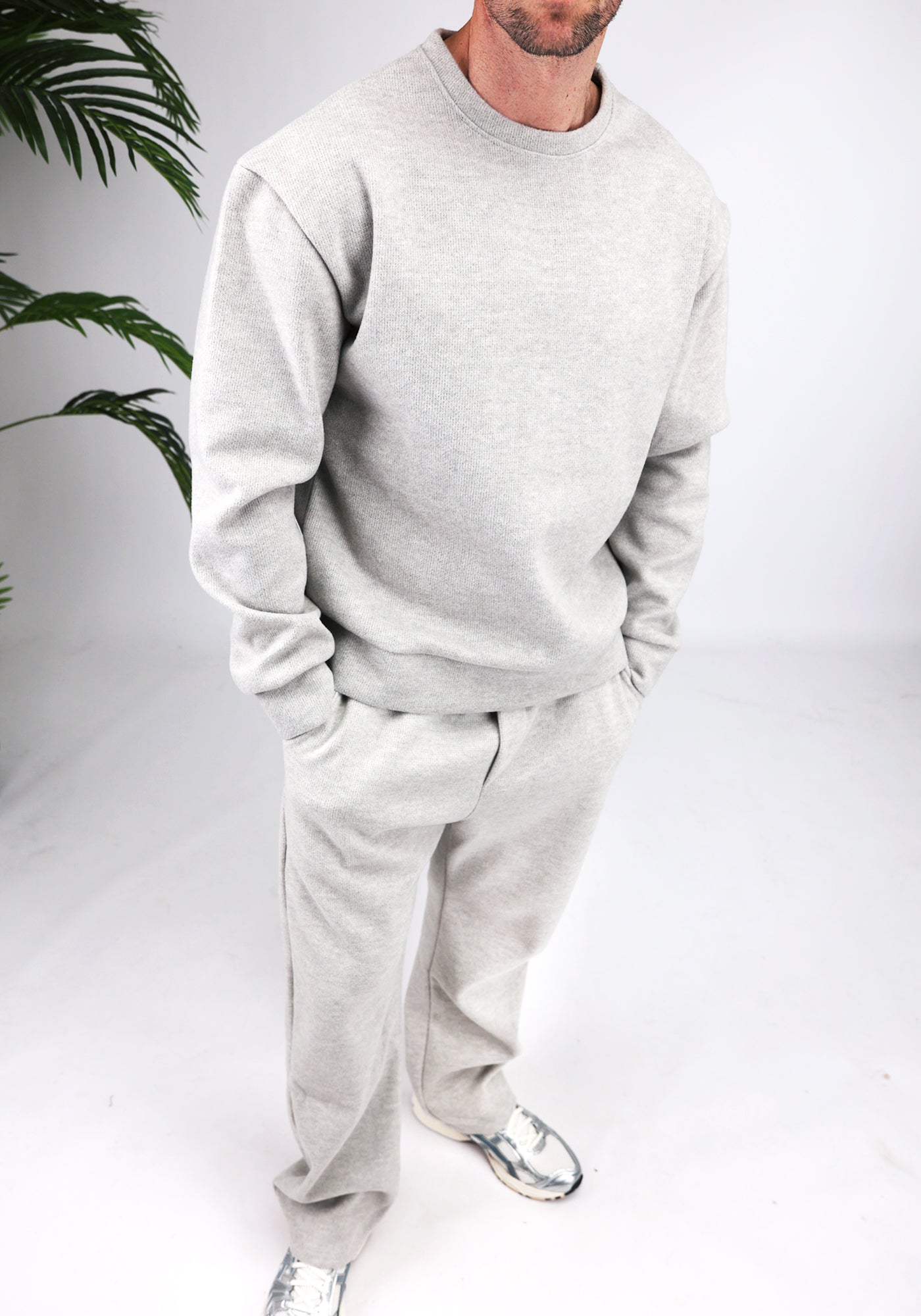 Cotton District LOOSE JOGGER SET GREY