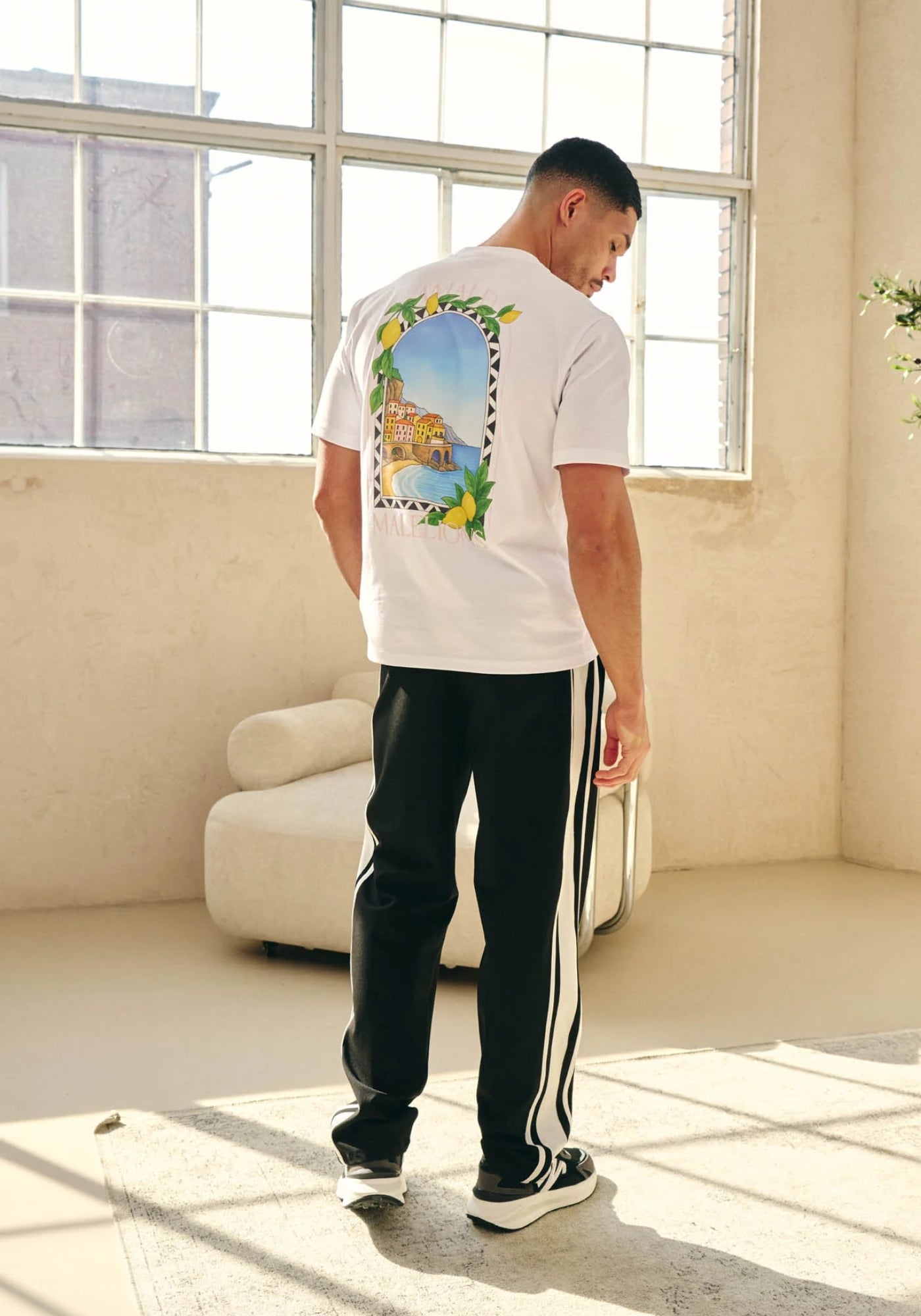 Cotton District MALELIONS AMALFI WINDOW T-SHIRT T-Shirts WHITE