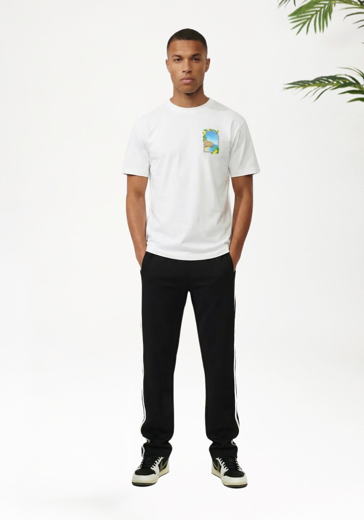 Cotton District MALELIONS AMALFI WINDOW T-SHIRT T-Shirts WHITE