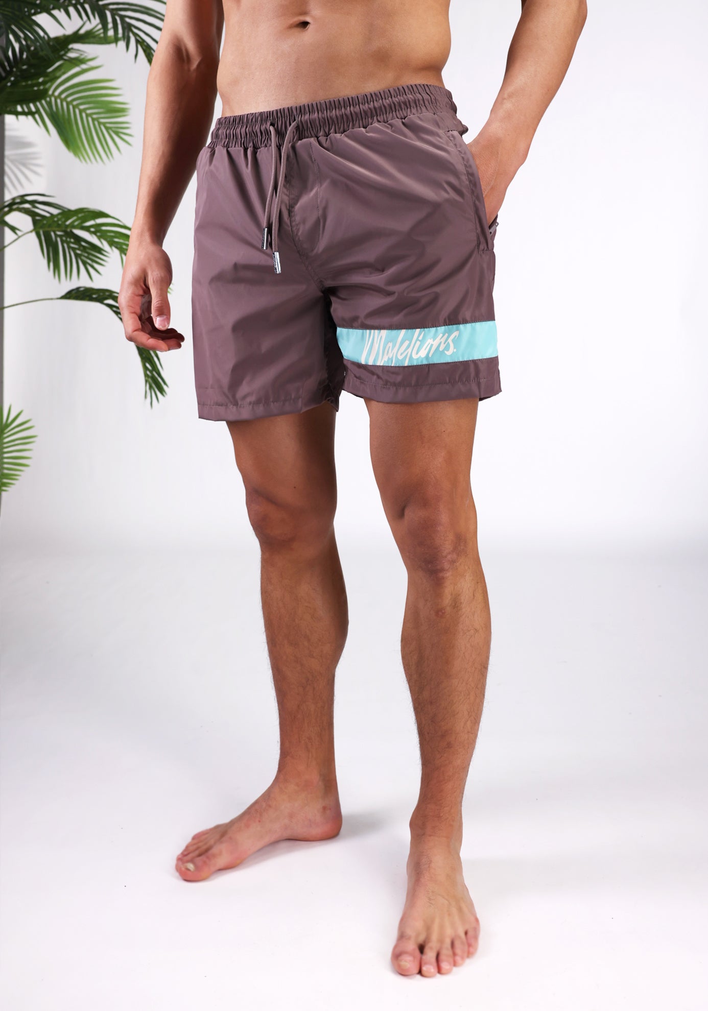 Cotton District MALELIONS CAPTAIN SWIMSHORTS STONE BROWN