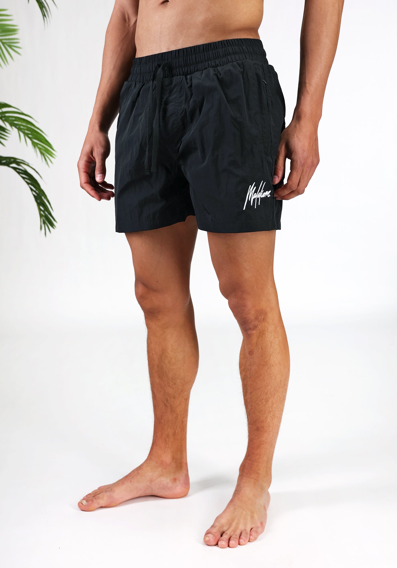 Cotton District MALELIONS CRINKLE SWIMSHORTS BLACK