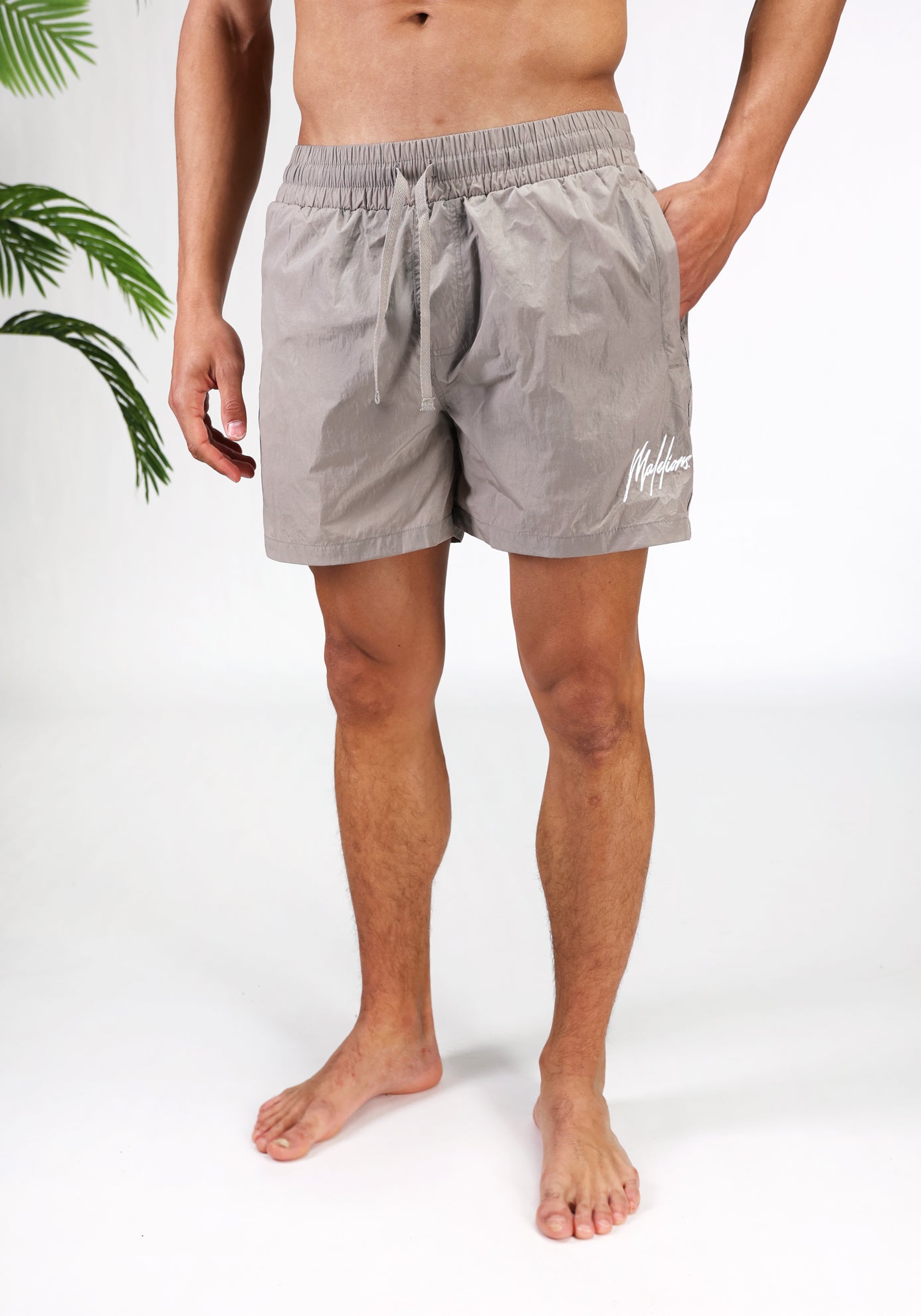 Cotton District MALELIONS CRINKLE SWIMSHORTS TAUPE