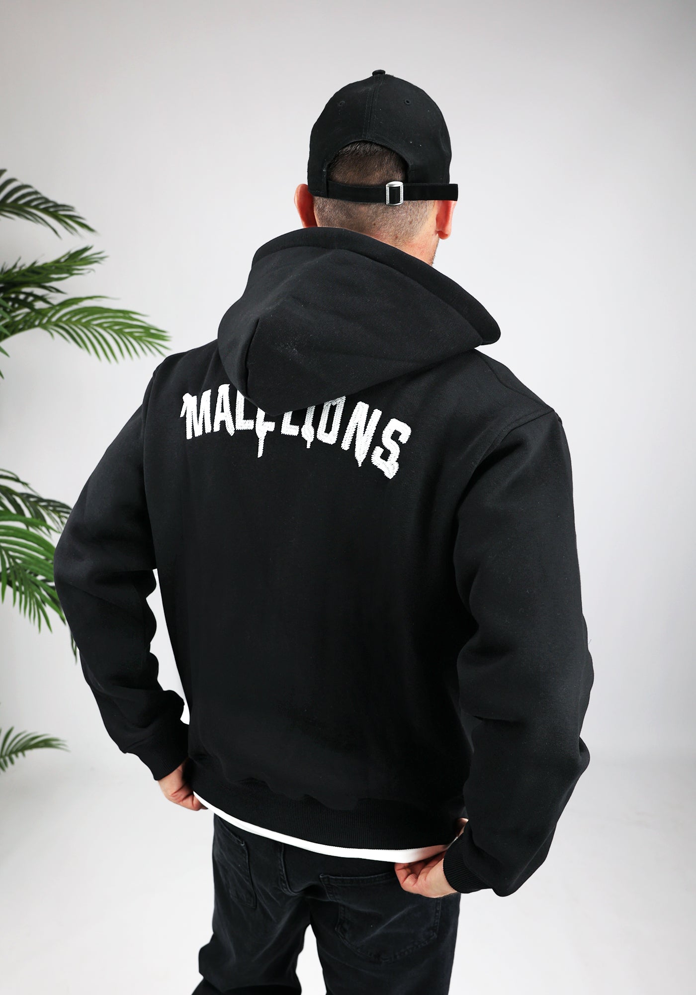 Cotton District MALELIONS GRAFFITY ZIP HOODIE BLACK