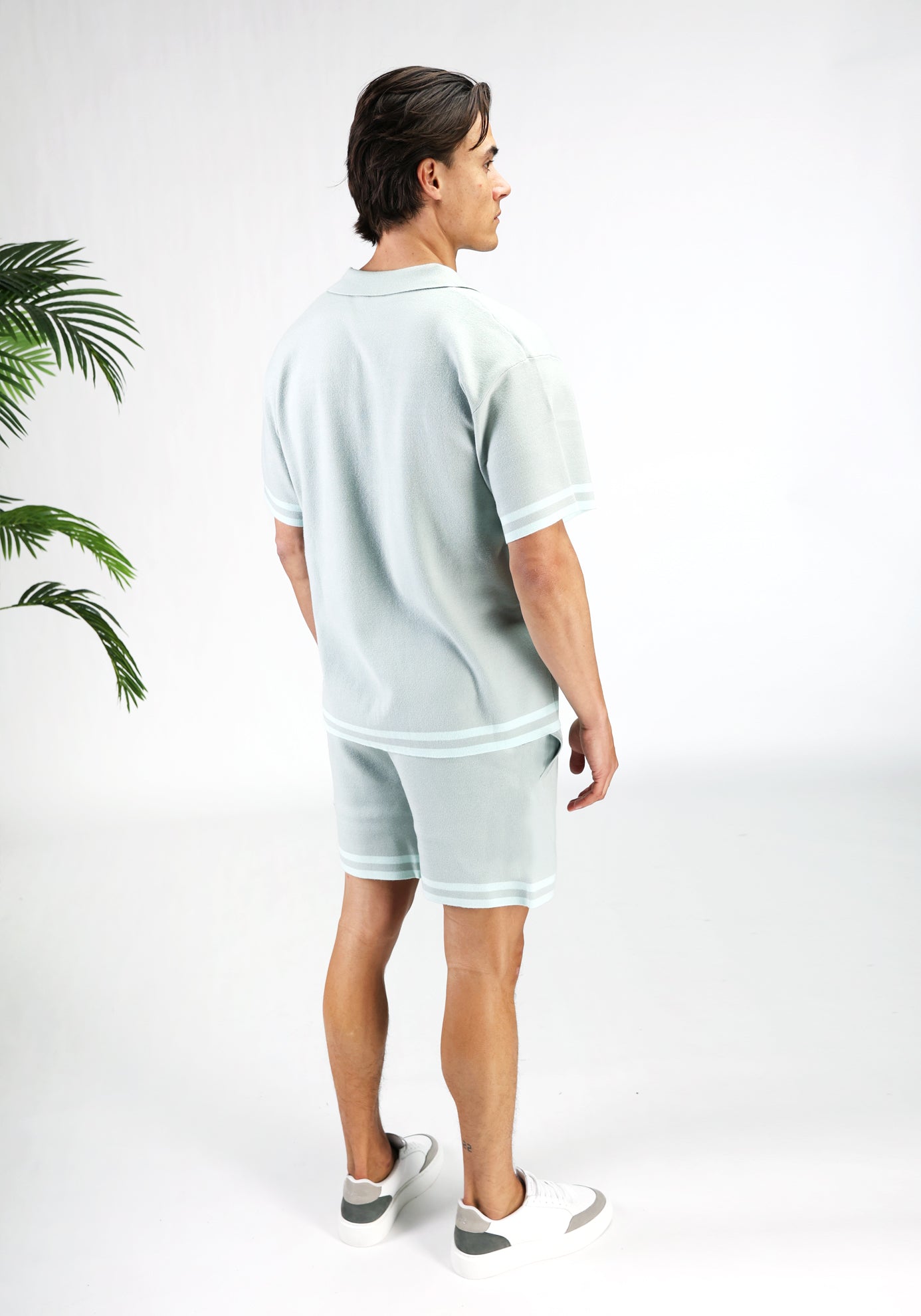 Cotton District MALELIONS KNITTED SET PALE AQUA