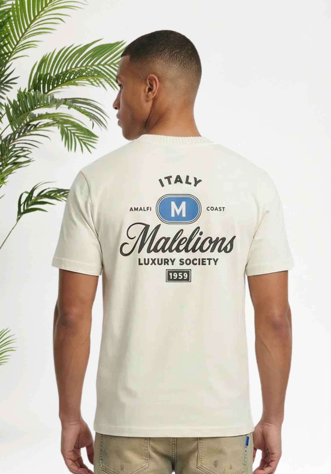 Cotton District MALELIONS LUXURY STAMP T-SHIRT T-Shirts OFF WHITE