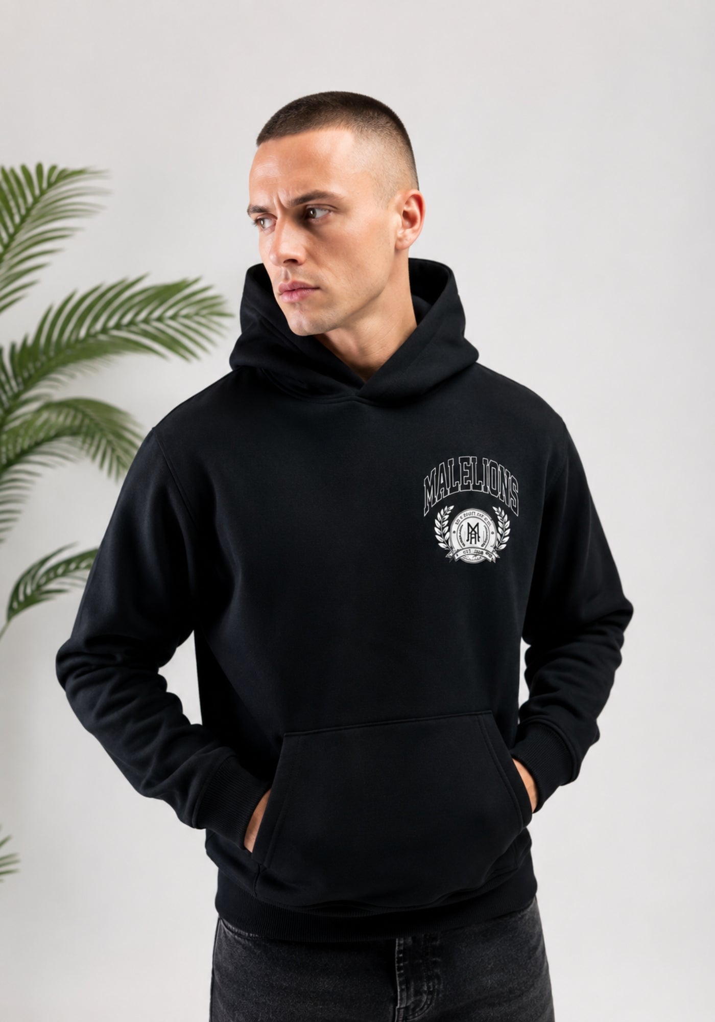 Cotton District MALELIONS MEN COMMUNITY HOODIE Hoodies BLACK