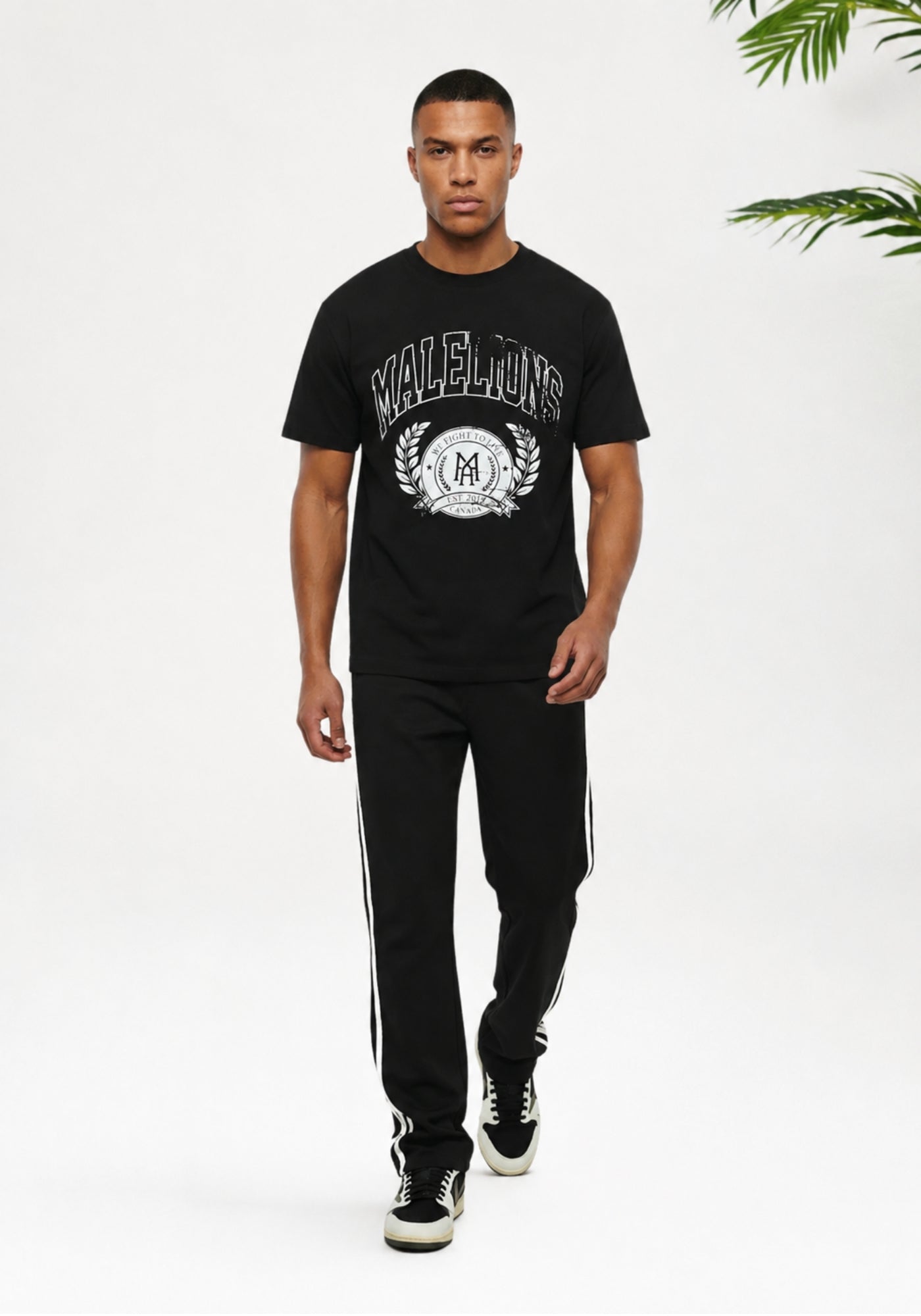 Cotton District MALELIONS MEN COMMUNITY T-SHIRT T-Shirts BLACK