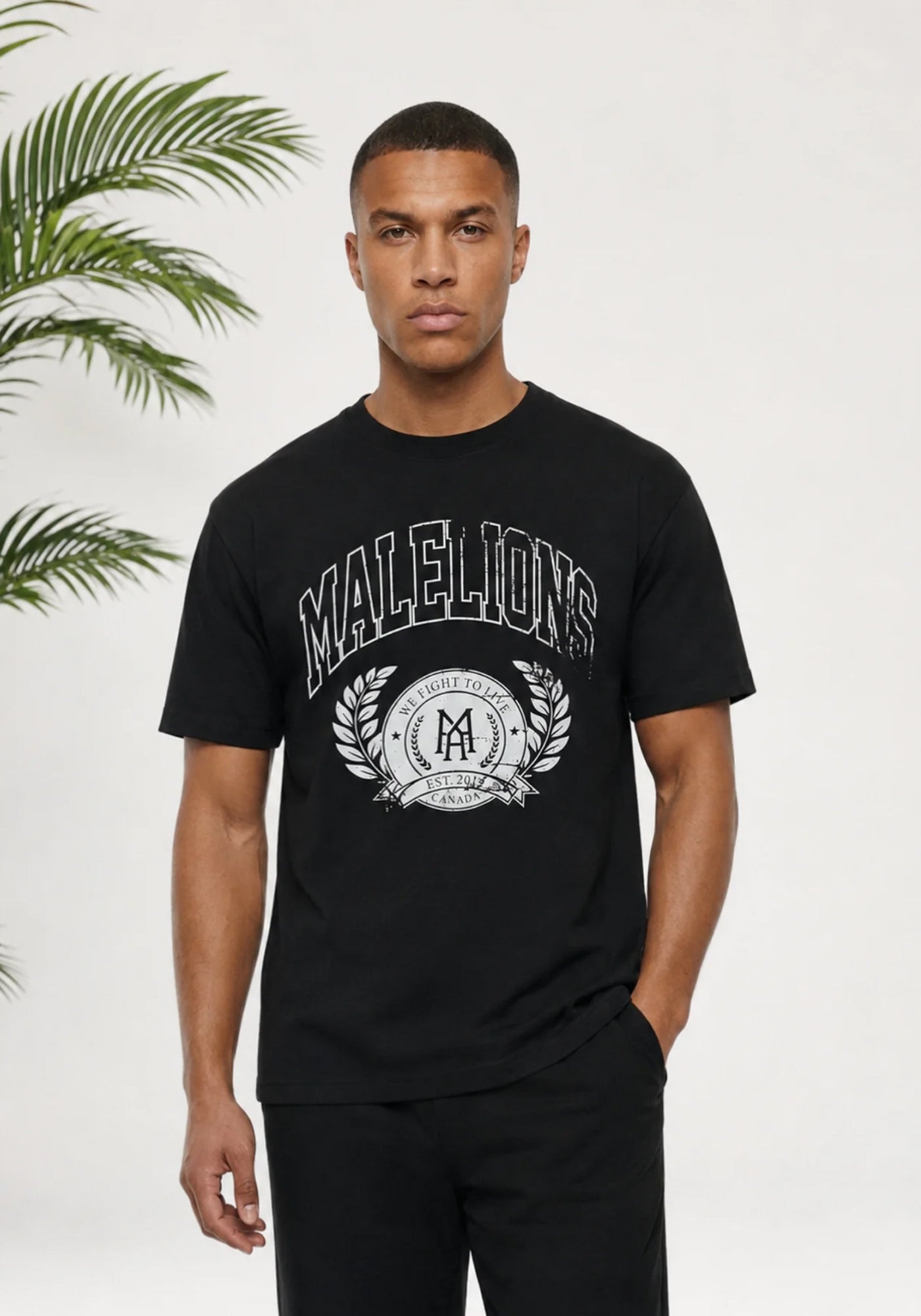 Cotton District MALELIONS MEN COMMUNITY T-SHIRT T-Shirts BLACK