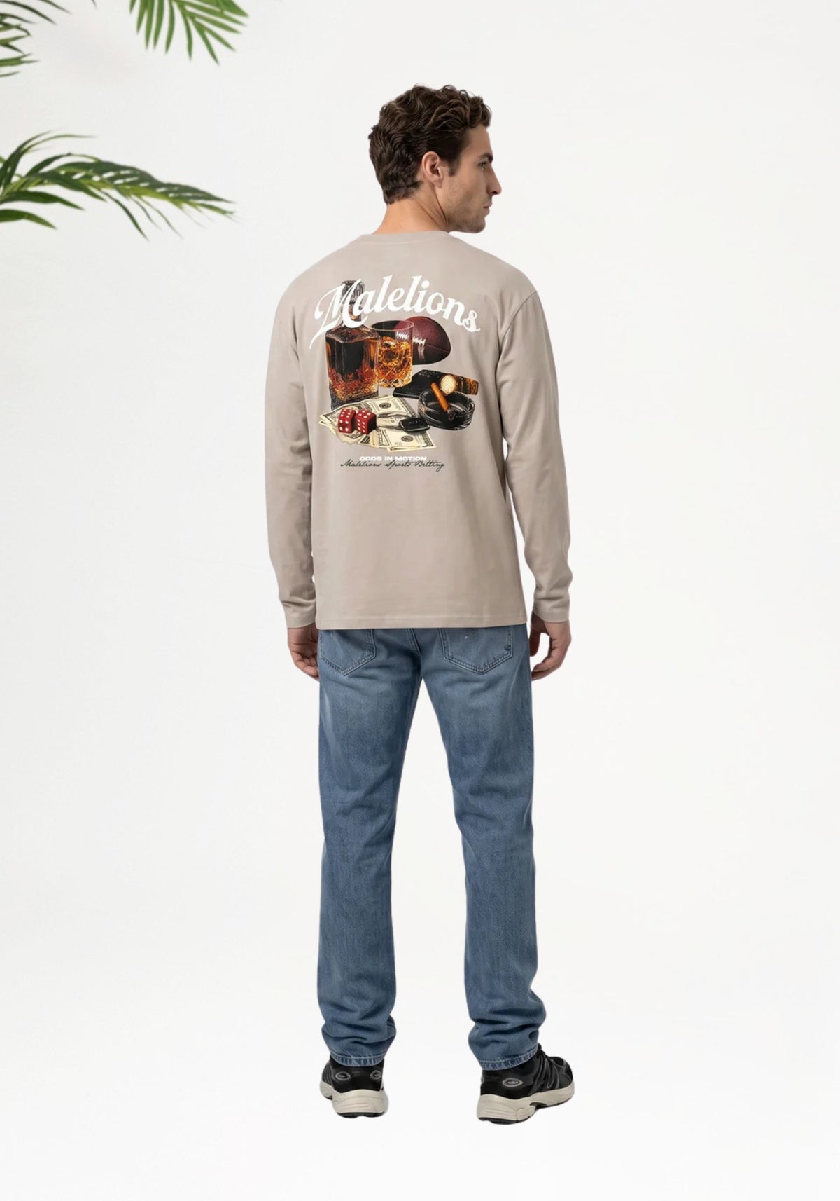 Cotton District MALELIONS MEN SPORTS BETTING LONGSLEEVE T-SHIRT Longsleeve ALMOND