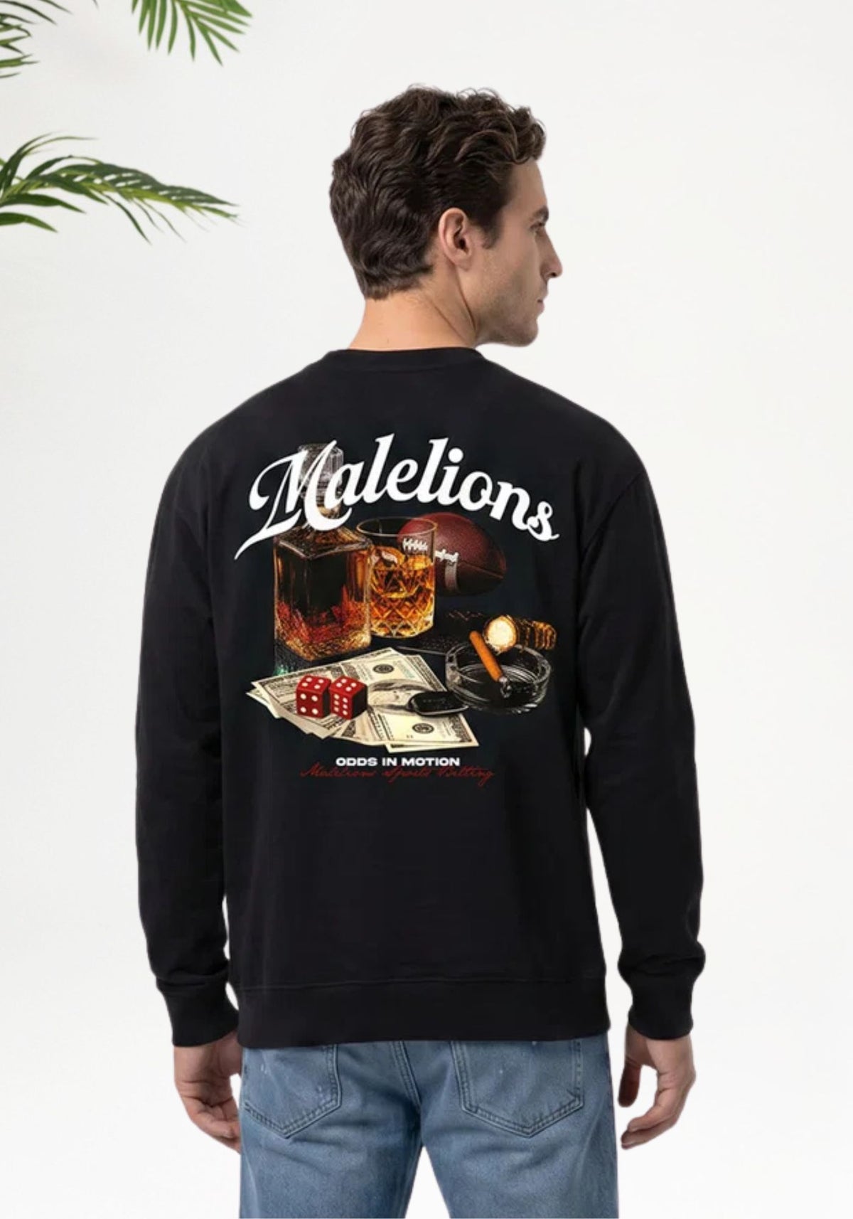 Cotton District MALELIONS MEN SPORTS BETTING LONGSLEEVE T-SHIRT Longsleeve BLACK