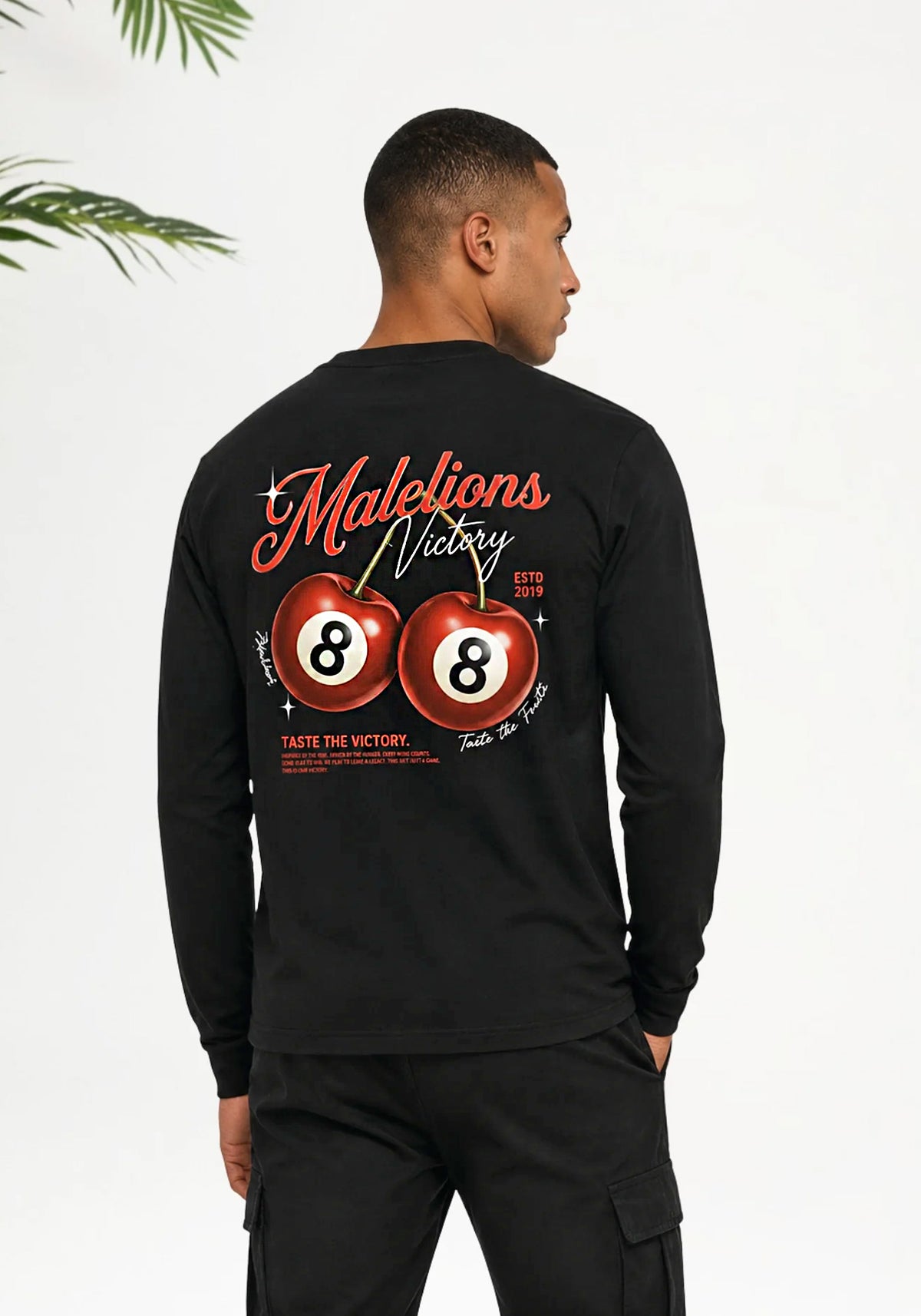 Cotton District MALELIONS MEN VICTORY TASTE LONGSLEEVE T-SHIRT Longsleeve BLACK