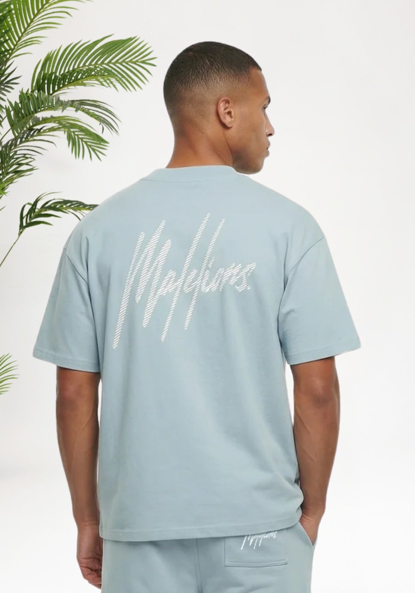 Cotton District MALELIONS OVERSIZED STRIPED SIGNATURE T-SHIRT T-Shirts ICE BLUE